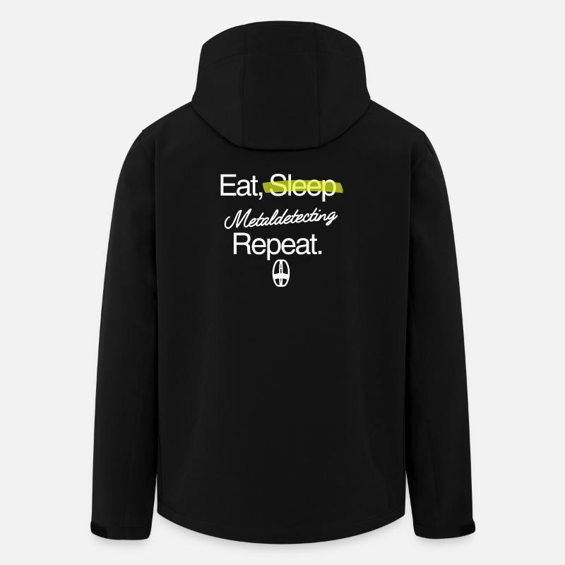 Eat-sleep-metaldetecting-repeat - Recycelte Männer Softshell-Jacke von Stanley/Stella - Schwarz