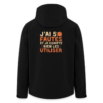 I have five fouls humor basketball - Men’s Recycled Softshell Jacket by Stanley/Stella - black - Back - AI Model Male 185 light (185cm)