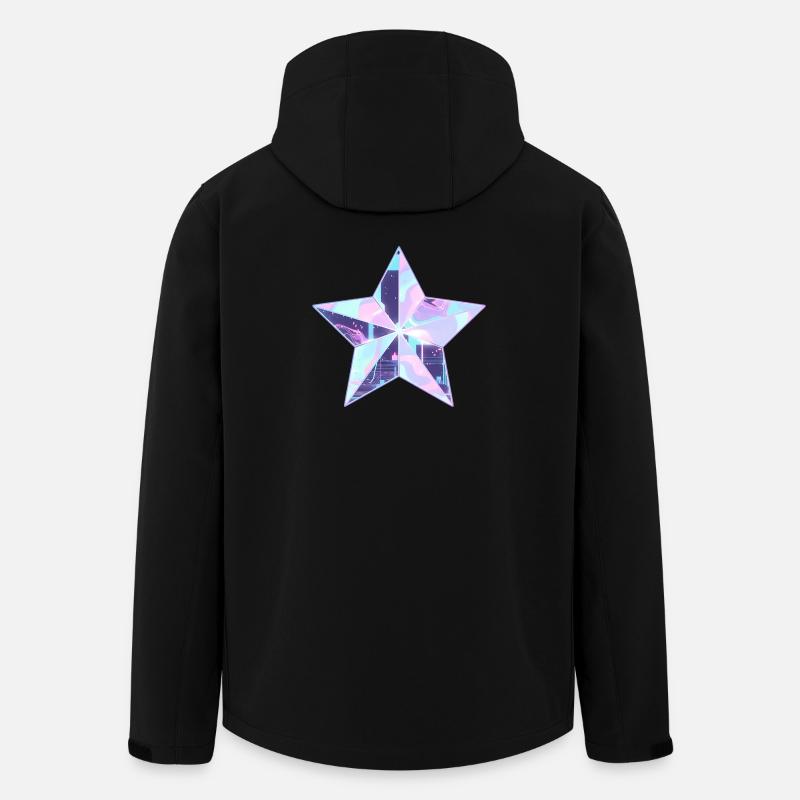 Pastel Star Neon Skyline - Men’s Recycled Softshell Jacket by Stanley/Stella - black