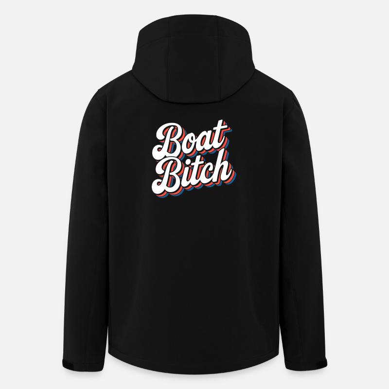 Lustige Retro-Bootslebenstypografie - Recycelte Männer Softshell-Jacke von Stanley/Stella - Schwarz