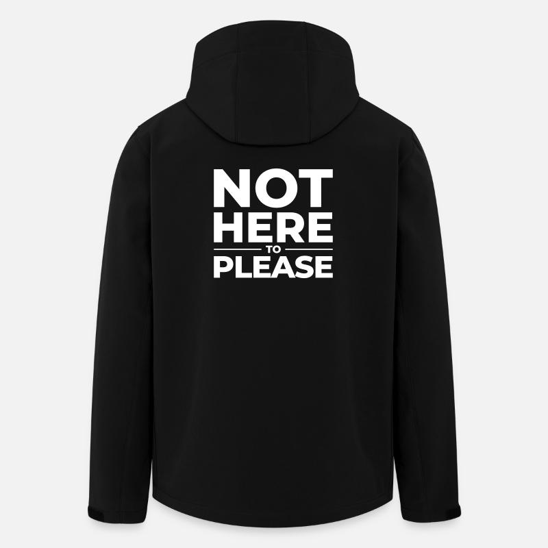 Not Here to Please – Statement Shirt - Recycelte Männer Softshell-Jacke von Stanley/Stella - Schwarz