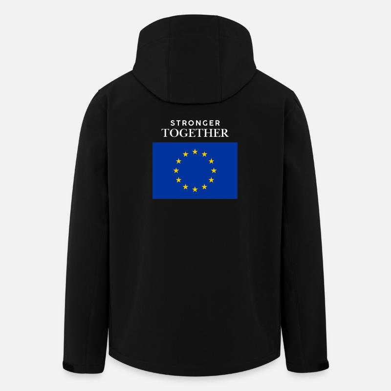 Drapeau européen fort ensemble - Veste softshell homme en polyester recyclé Stanley/Stella - noir