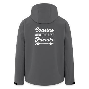 Cousins Make The Best Friends Distressed Zitat - Recycelte Männer Softshell-Jacke von Stanley/Stella - Anthrazit - Hinten - AI Model Male 185 light (185cm)