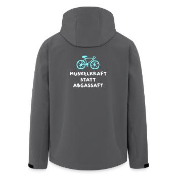 Bike Courier Road Bike Cool Sayings Quotes Humor - Men’s Recycled Softshell Jacket by Stanley/Stella - anthracite - Back - AI Model Male 185 light (185cm)
