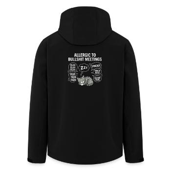 Allergisch gegen Bullshit-Meetings – Bürosatire - Recycelte Männer Softshell-Jacke von Stanley/Stella - Schwarz - Hinten - AI Model Male 185 light (185cm)