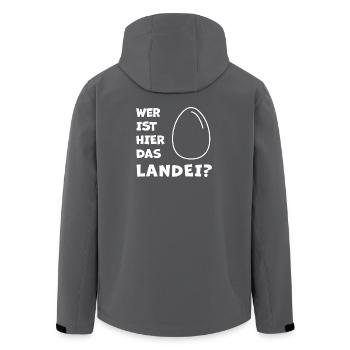 Das Landei - Fans de poulet - Coq - Coq - Bio - Veste softshell homme en polyester recyclé Stanley/Stella - charbon - Dos - AI Model Male 185 light (185cm)