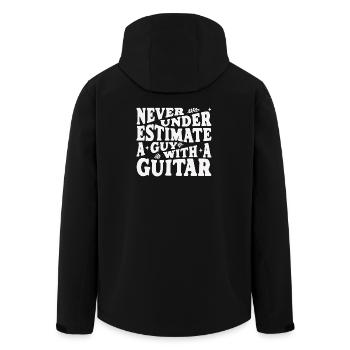 Never underestimate a guy with a guitar weiss - Men’s Recycled Softshell Jacket by Stanley/Stella - black - Back - AI Model Male 185 light (185cm)