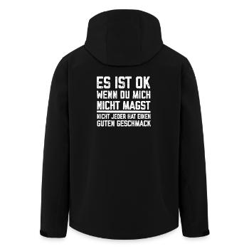 Es ist Ok wenn du mich nicht magst lustige Sprüche - Recycelte Männer Softshell-Jacke von Stanley/Stella - Schwarz - Hinten - AI Model Male 185 light (185cm)