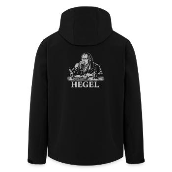Hegel Pub Scholar Bierillustration - Recycelte Männer Softshell-Jacke von Stanley/Stella - Schwarz - Hinten - AI Model Male 185 light (185cm)