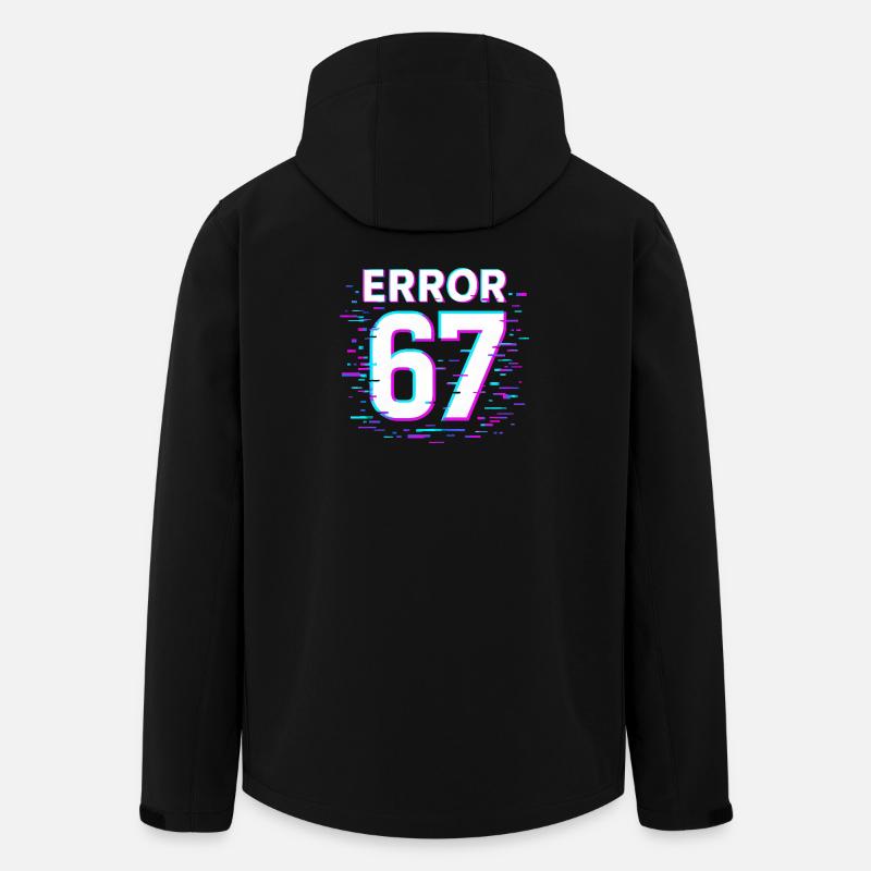 Idea regalo per il meme cibernetico Error 67 Six Seven Glitch - Giacca softshell uomo in poliestere riciclato Discoverer di Stanley/Stella - nero
