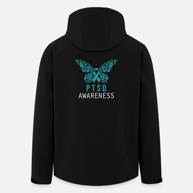 PTBS-Bewusstseins-Schmetterlingsflügel - Recycelte Männer Softshell-Jacke von Stanley/Stella - Schwarz