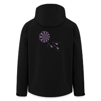 Silhouette minimaliste d’un joueur de fléchettes - Veste softshell homme en polyester recyclé Stanley/Stella - noir - Dos - AI Model Male 185 light (185cm)