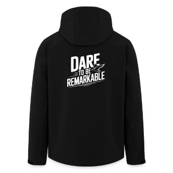 Wage es, bemerkenswert zu sein - Recycelte Männer Softshell-Jacke von Stanley/Stella - Schwarz - Hinten - AI Model Male 185 light (185cm)