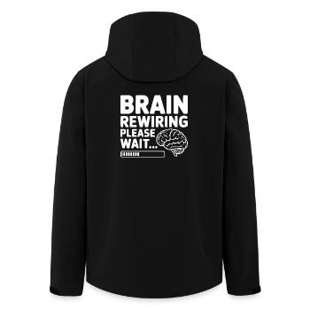 Gehirn-Neuverdrahtung Bitte warten Sie... - Recycelte Männer Softshell-Jacke von Stanley/Stella - Schwarz - Hinten - AI Model Male 185 light (185cm)