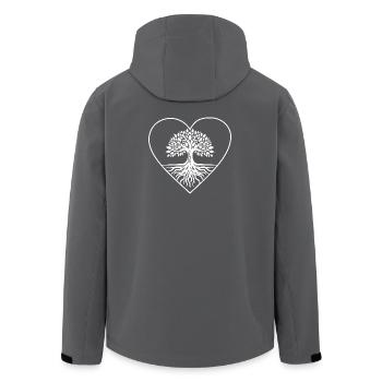 Cœur Blanc de l’Arbre de Vie - Design du symbole Amour et Pouvoir - Veste softshell homme en polyester recyclé Stanley/Stella - charbon - Dos - AI Model Male 185 light (185cm)