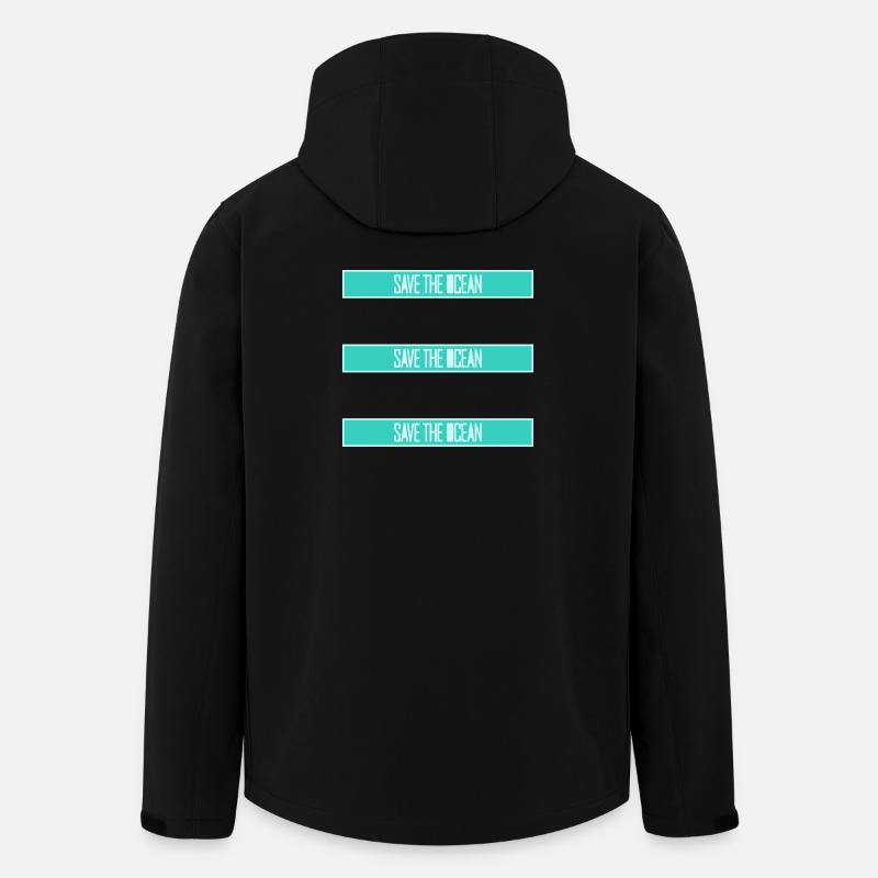 Déclaration environnementale pour l’activisme Sauver l’océan - Veste softshell homme en polyester recyclé Stanley/Stella - noir