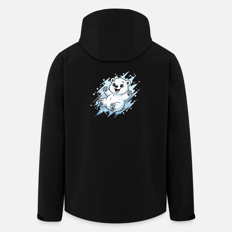 Happy Polar Bear Splash - Men’s Recycled Softshell Jacket by Stanley/Stella - black