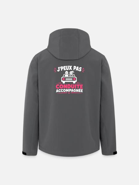 J'peux pas conduite accompagnée - Veste softshell homme en polyester recyclé Stanley/Stella - noir