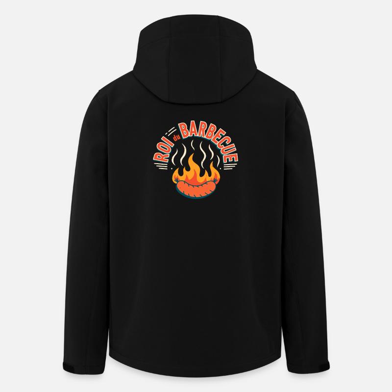 Wurst-auf-Feuer-Barbecue - Recycelte Männer Softshell-Jacke von Stanley/Stella - Schwarz
