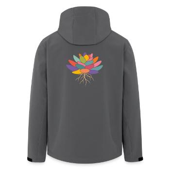 Succulente colorée avec un motif de racines - Veste softshell homme en polyester recyclé Stanley/Stella - noir - Dos - AI Model Male 185 light (185cm)