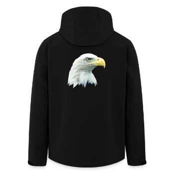 Adlerkopf, Weißkopfseeadler, Adler, Greifvogel aus - Recycelte Männer Softshell-Jacke von Stanley/Stella - Schwarz - Hinten - AI Model Male 185 light (185cm)