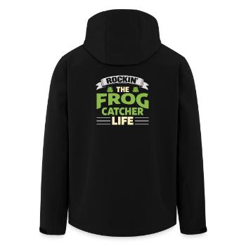 Rockin The Frog Catcher Life Froschfänger - Men’s Recycled Softshell Jacket by Stanley/Stella - black - Back - AI Model Male 185 light (185cm)