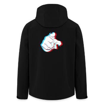 I want YOU - 3D Finger, Finger - Recycelte Männer Softshell-Jacke von Stanley/Stella - Schwarz - Hinten - AI Model Male 185 light (185cm)