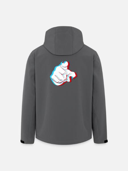 I want YOU - 3D finger - Men’s Recycled Softshell Jacket by Stanley/Stella - black