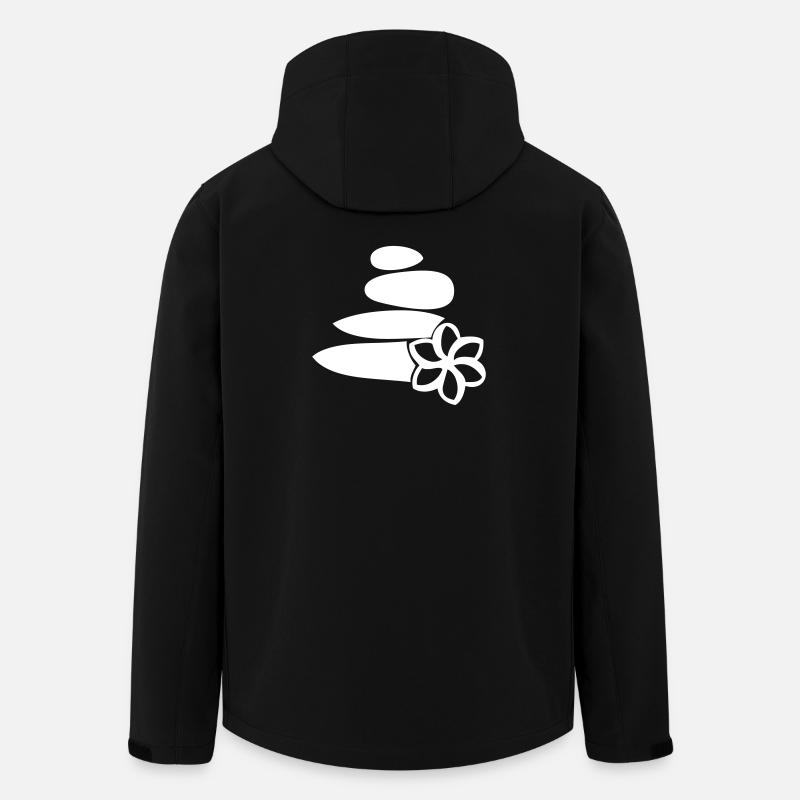 Wellness Relaxation Stone Stones Flower - Men’s Recycled Softshell Jacket by Stanley/Stella - black