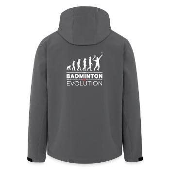 Badminton is evolution - Message Humor Parodie - Recycelte Männer Softshell-Jacke von Stanley/Stella - Anthrazit - Hinten - AI Model Male 185 light (185cm)