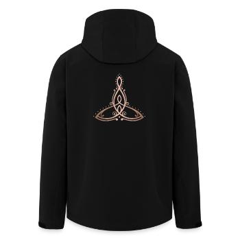 Celtic Motherhood Symbol Mother with Two Children - Men’s Recycled Softshell Jacket by Stanley/Stella - black - Back - AI Model Male 185 light (185cm)