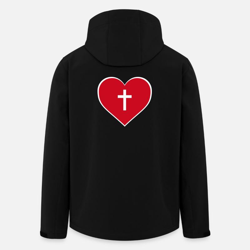 Jésus est Cœur d’Amour - Veste softshell homme en polyester recyclé Stanley/Stella - noir