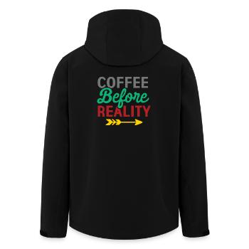 Le café avant la réalité - Veste softshell homme en polyester recyclé Stanley/Stella - noir - Dos - AI Model Male 185 light (185cm)