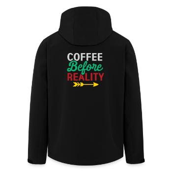 Le café avant la réalité - Veste softshell homme en polyester recyclé Stanley/Stella - noir - Dos - AI Model Male 185 light (185cm)