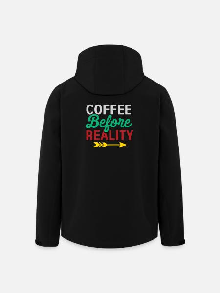 Coffee Before Reality - Men’s Recycled Softshell Jacket by Stanley/Stella - black