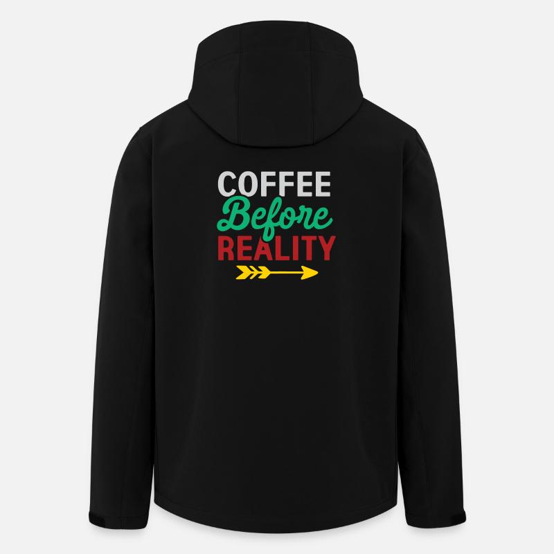 Coffee Before Reality - Men’s Recycled Softshell Jacket by Stanley/Stella - black