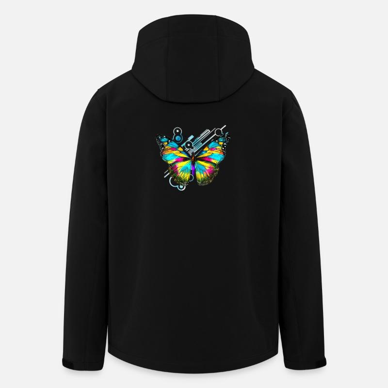 Abstract Rainbow Butterfly - Men’s Recycled Softshell Jacket by Stanley/Stella - black