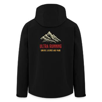 Ultra Running - Wo Legenden gemacht werden - Recycelte Männer Softshell-Jacke von Stanley/Stella - Schwarz - Hinten - AI Model Male 185 light (185cm)