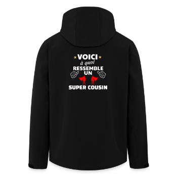 Amitié héroïque et humoristique - Veste softshell homme en polyester recyclé Stanley/Stella - noir - Dos - AI Model Male 185 light (185cm)