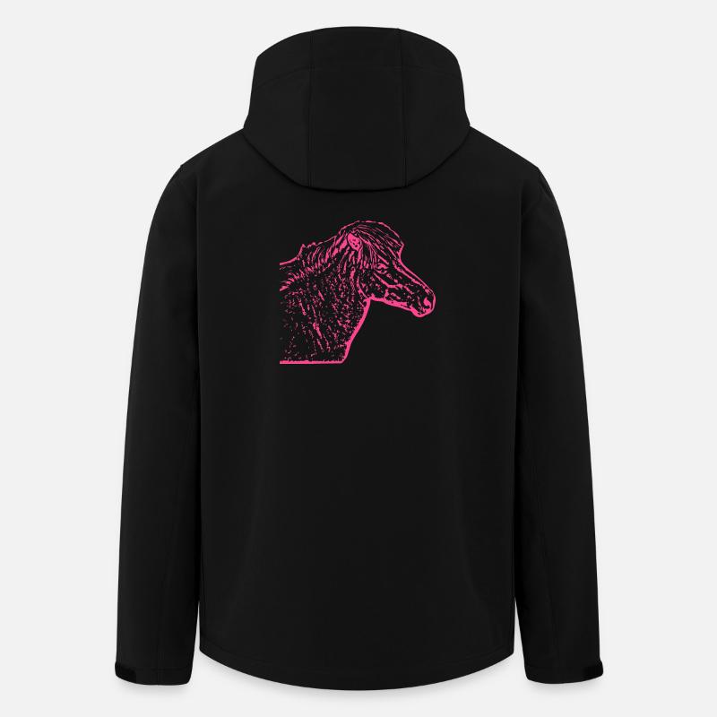 Pferd rosa pink - Recycelte Männer Softshell-Jacke von Stanley/Stella - Schwarz