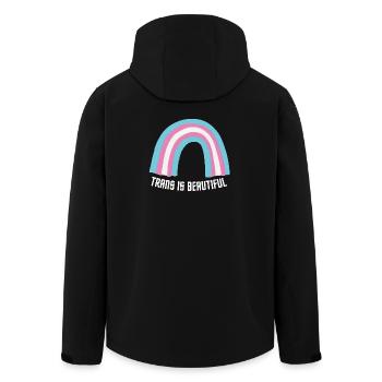Trans is beautiful - Men’s Recycled Softshell Jacket by Stanley/Stella - black - Back - AI Model Male 185 light (185cm)