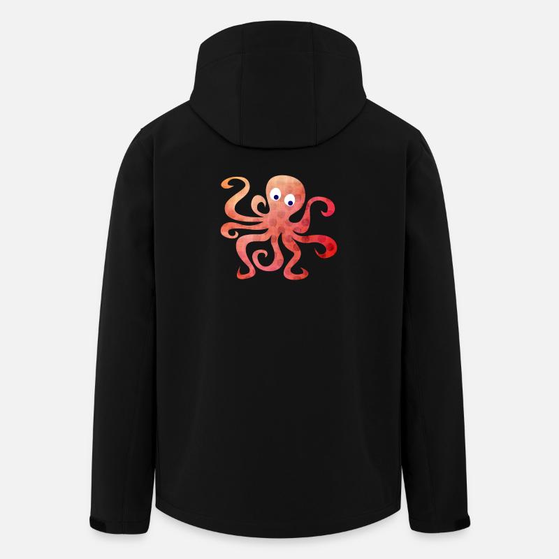 Octopus Dots Squid Tentacle Comic - Men’s Recycled Softshell Jacket by Stanley/Stella - black