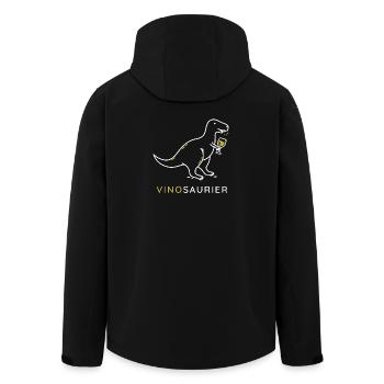 Vinosaurier mit Weinglas - Recycelte Männer Softshell-Jacke von Stanley/Stella - Schwarz - Hinten - AI Model Male 185 light (185cm)