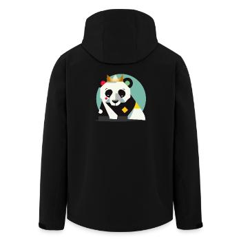 Geometrischer Panda mit Krone–Stilvolles Tiermotiv - Recycelte Männer Softshell-Jacke von Stanley/Stella - Schwarz - Hinten - AI Model Male 185 light (185cm)