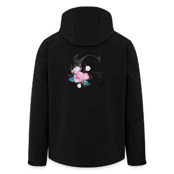 Elégante lettre 'G' avec des fleurs - Veste softshell homme en polyester recyclé Stanley/Stella - noir - Dos - AI Model Male 185 light (185cm)