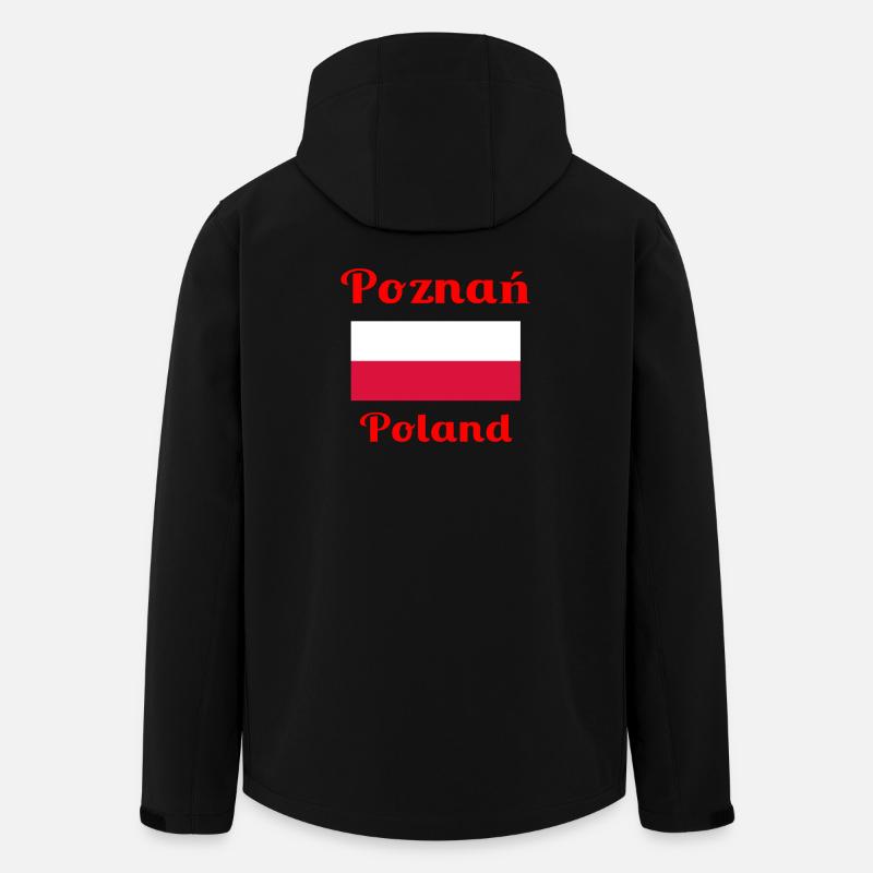 Poznan, Pologne - Imprimés élégants - Veste softshell homme en polyester recyclé Stanley/Stella - noir