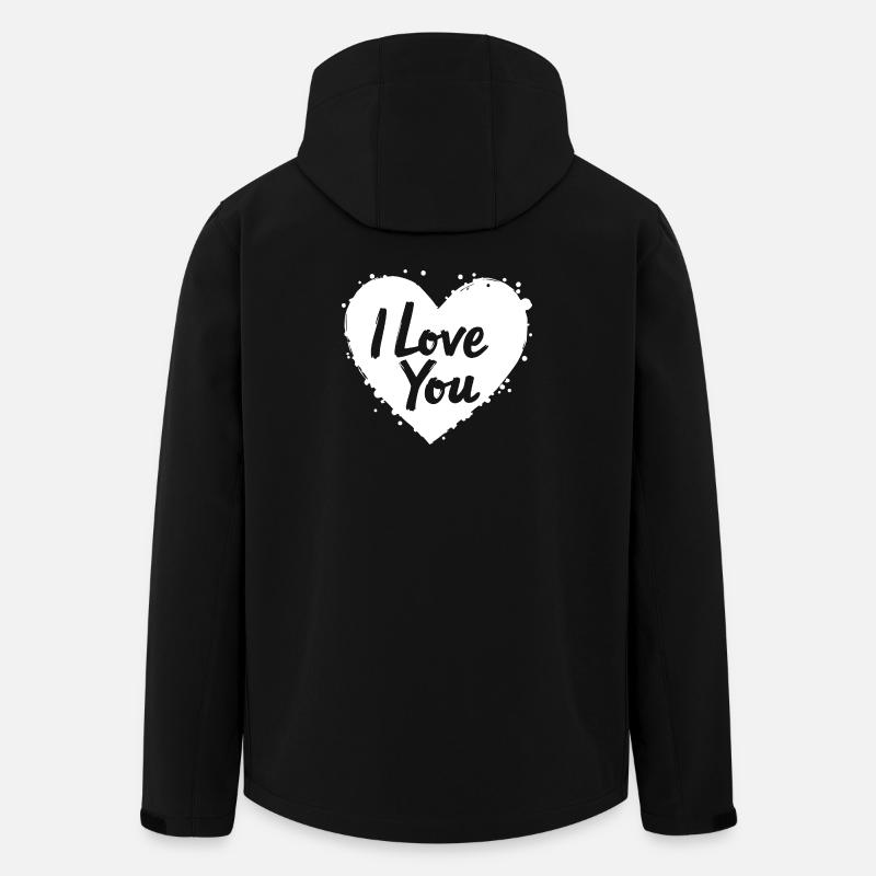 Je t’aime, blanc - Veste softshell homme en polyester recyclé Stanley/Stella - noir