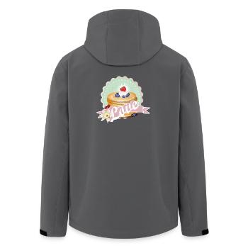Charming pancake motif with cream and berries - Men’s Recycled Softshell Jacket by Stanley/Stella - anthracite - Back - AI Model Male 185 light (185cm)
