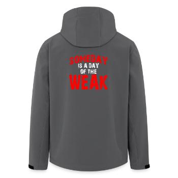 Someday is a day of the WEAK - Male - Recycelte Männer Softshell-Jacke von Stanley/Stella - Schwarz - Hinten - AI Model Male 185 light (185cm)