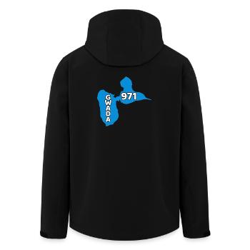 Karte von Guadeloupe 971 - Recycelte Männer Softshell-Jacke von Stanley/Stella - Schwarz - Hinten - AI Model Male 185 light (185cm)